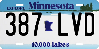 MN license plate 387LVD