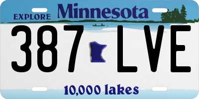MN license plate 387LVE