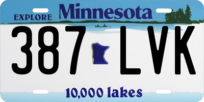 MN license plate 387LVK