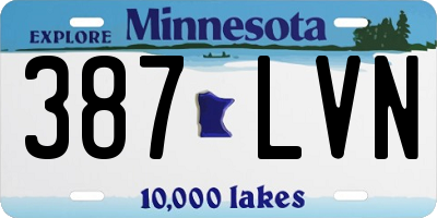 MN license plate 387LVN