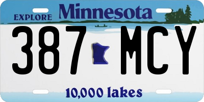 MN license plate 387MCY