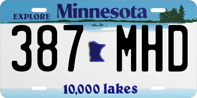 MN license plate 387MHD