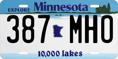 MN license plate 387MHO