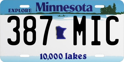 MN license plate 387MIC