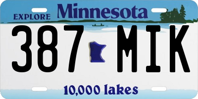 MN license plate 387MIK