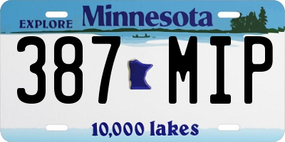 MN license plate 387MIP