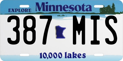 MN license plate 387MIS
