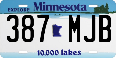 MN license plate 387MJB