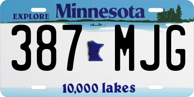 MN license plate 387MJG