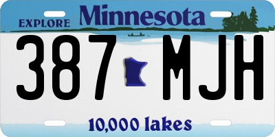MN license plate 387MJH