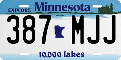 MN license plate 387MJJ