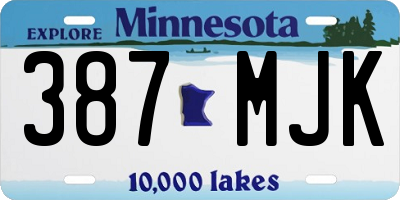 MN license plate 387MJK