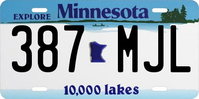 MN license plate 387MJL