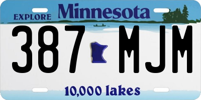 MN license plate 387MJM