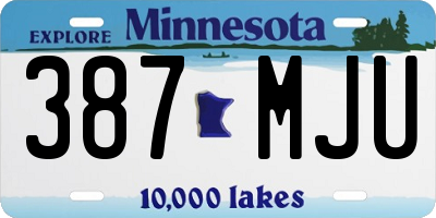 MN license plate 387MJU