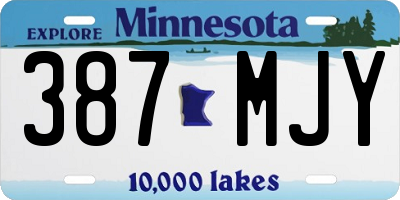 MN license plate 387MJY