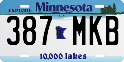 MN license plate 387MKB