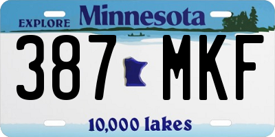 MN license plate 387MKF