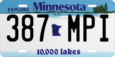 MN license plate 387MPI