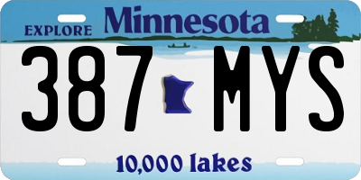 MN license plate 387MYS