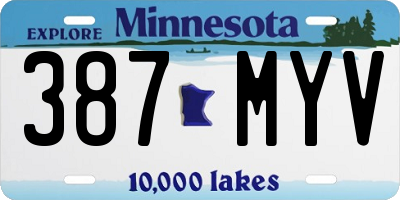 MN license plate 387MYV