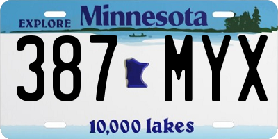 MN license plate 387MYX