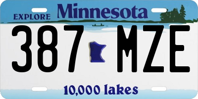 MN license plate 387MZE