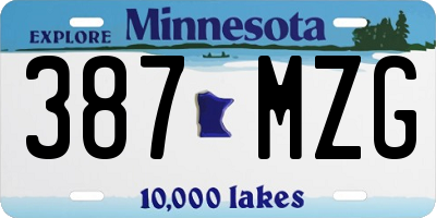 MN license plate 387MZG