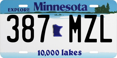 MN license plate 387MZL