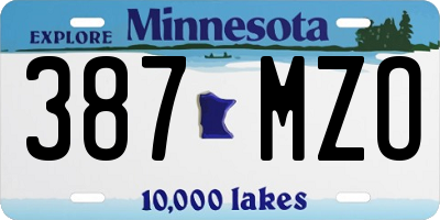 MN license plate 387MZO