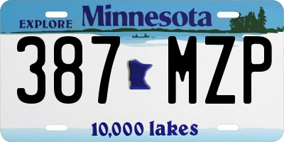 MN license plate 387MZP