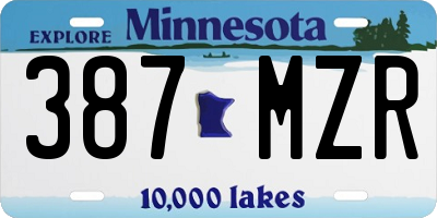 MN license plate 387MZR