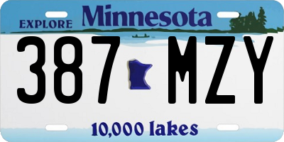 MN license plate 387MZY