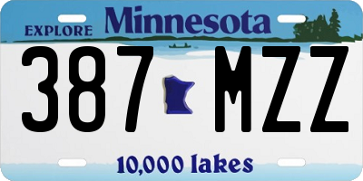 MN license plate 387MZZ