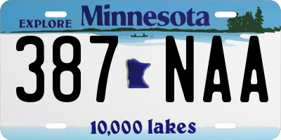 MN license plate 387NAA