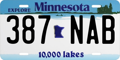MN license plate 387NAB