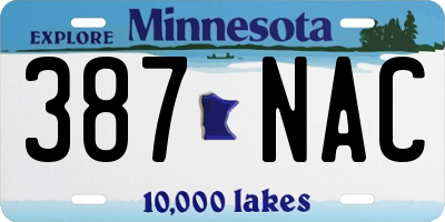 MN license plate 387NAC