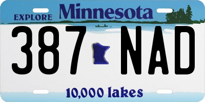 MN license plate 387NAD
