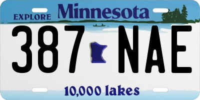MN license plate 387NAE