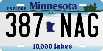 MN license plate 387NAG
