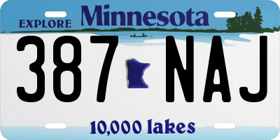MN license plate 387NAJ