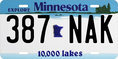 MN license plate 387NAK