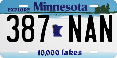 MN license plate 387NAN