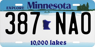 MN license plate 387NAO