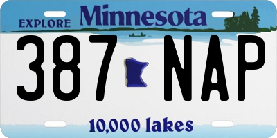 MN license plate 387NAP