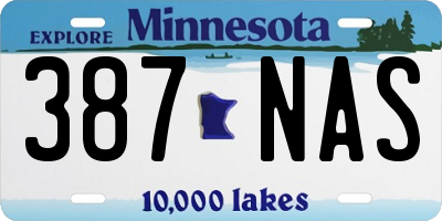 MN license plate 387NAS