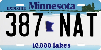MN license plate 387NAT
