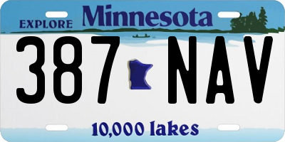 MN license plate 387NAV