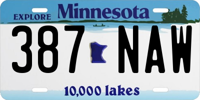 MN license plate 387NAW