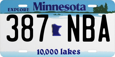 MN license plate 387NBA